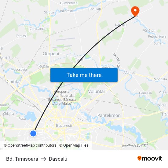 Bd. Timisoara to Dascalu map