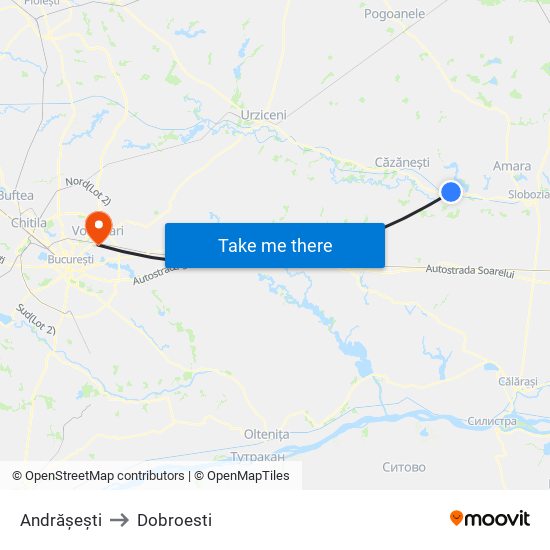 Andrășești to Dobroesti map