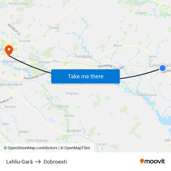 Lehliu-Gară to Dobroesti map