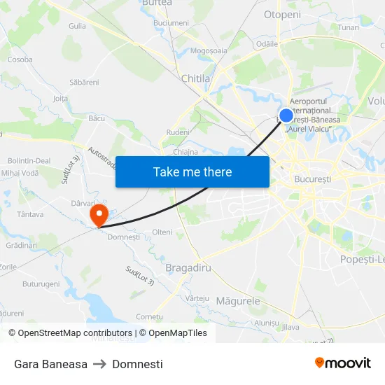 Gara Baneasa to Domnesti map