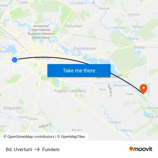 Bd. Uverturii to Fundeni map