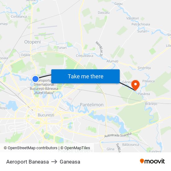 Aeroport Baneasa to Ganeasa map