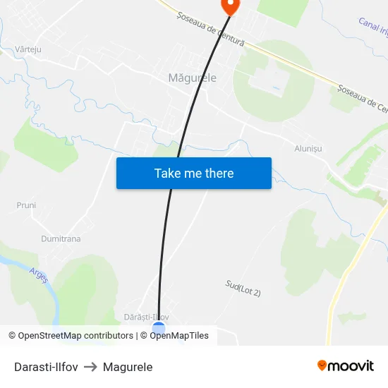Darasti-Ilfov to Magurele map