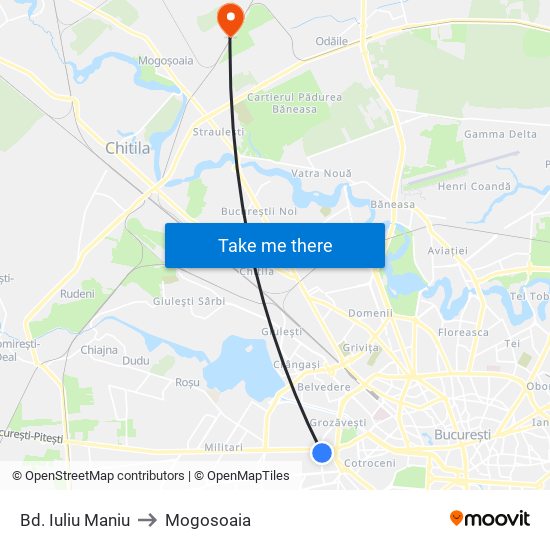 Bd. Iuliu Maniu to Mogosoaia map