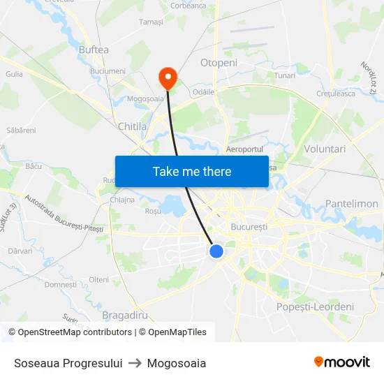 Soseaua Progresului to Mogosoaia map