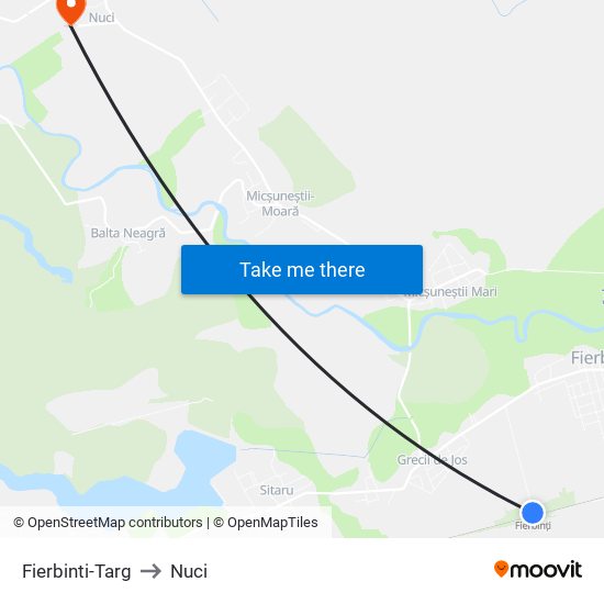 Fierbinti-Targ to Nuci map