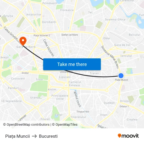 Piața Muncii to Bucuresti map