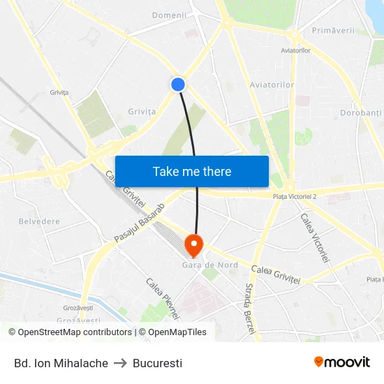 Bd. Ion Mihalache to Bucuresti map