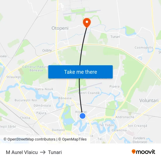 M Aurel Vlaicu to Tunari map