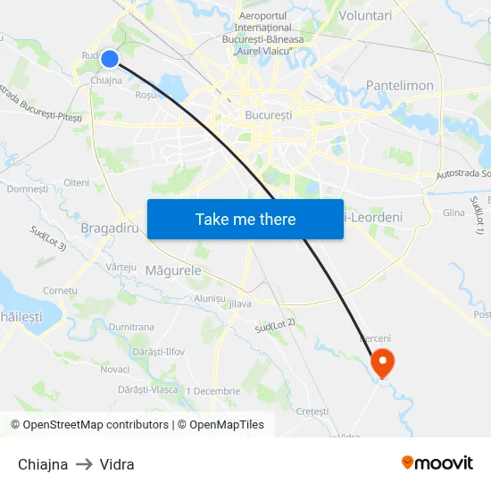 Chiajna to Vidra map
