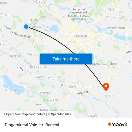 Dragomiresti-Vale to Berceni map