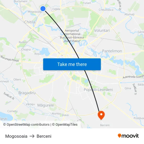 Mogosoaia to Berceni map