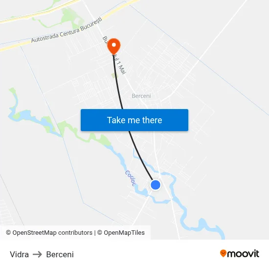 Vidra to Berceni map