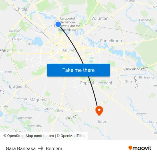 Gara Baneasa to Berceni map
