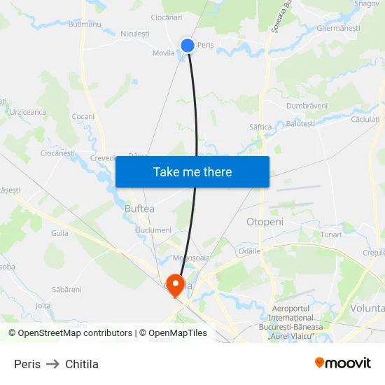 Peris to Chitila map