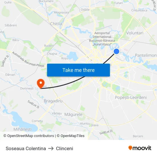 Soseaua Colentina to Clinceni map