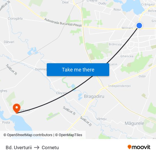 Bd. Uverturii to Cornetu map