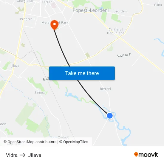 Vidra to Jilava map
