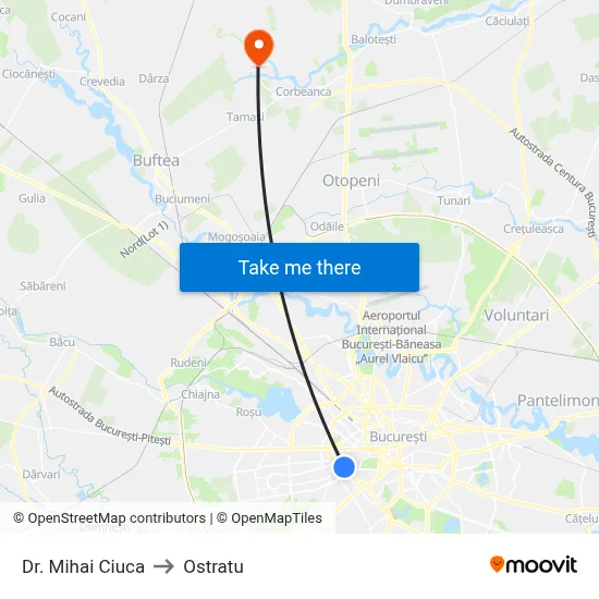 Dr. Mihai Ciuca to Ostratu map