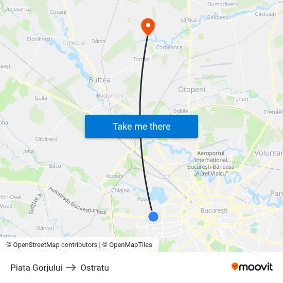 Piata Gorjului to Ostratu map