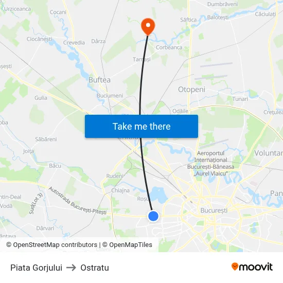 Piata Gorjului to Ostratu map