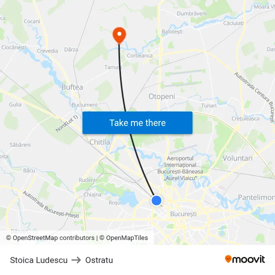 Stoica Ludescu to Ostratu map