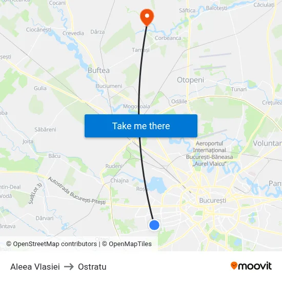 Aleea Vlasiei to Ostratu map