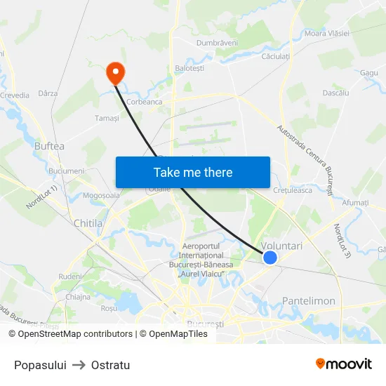 Popasului to Ostratu map