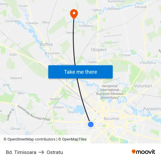 Bd. Timisoara to Ostratu map