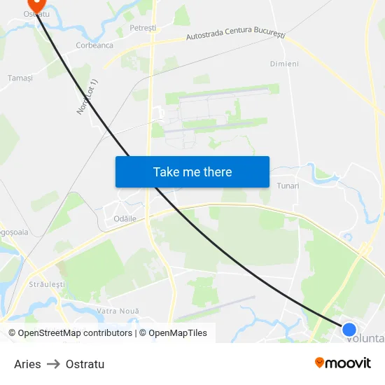 Aries to Ostratu map