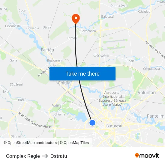 Complex Regie to Ostratu map