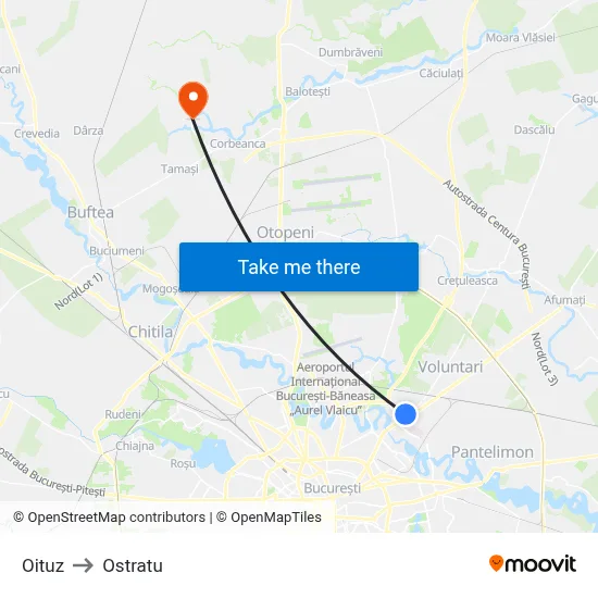 Oituz to Ostratu map