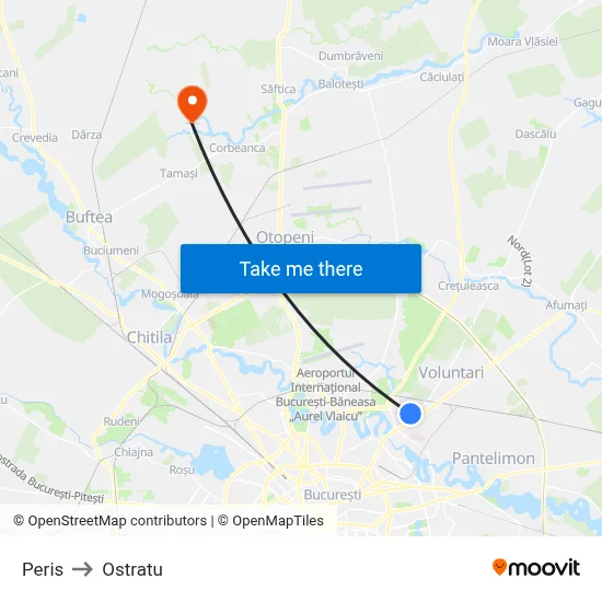 Peris to Ostratu map