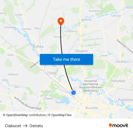 Clabucet to Ostratu map