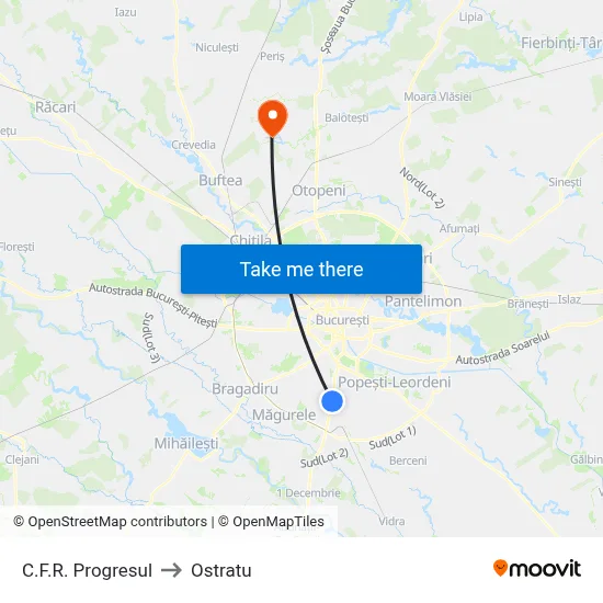 C.F.R. Progresul to Ostratu map