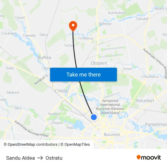 Sandu Aldea to Ostratu map