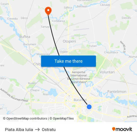 Piata Alba Iulia to Ostratu map