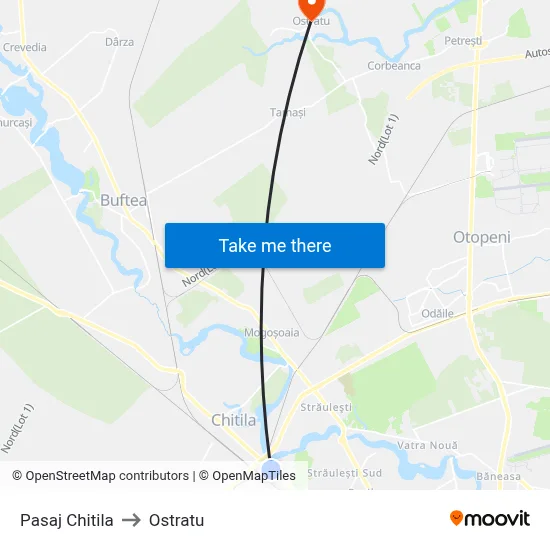 Pasaj Chitila to Ostratu map