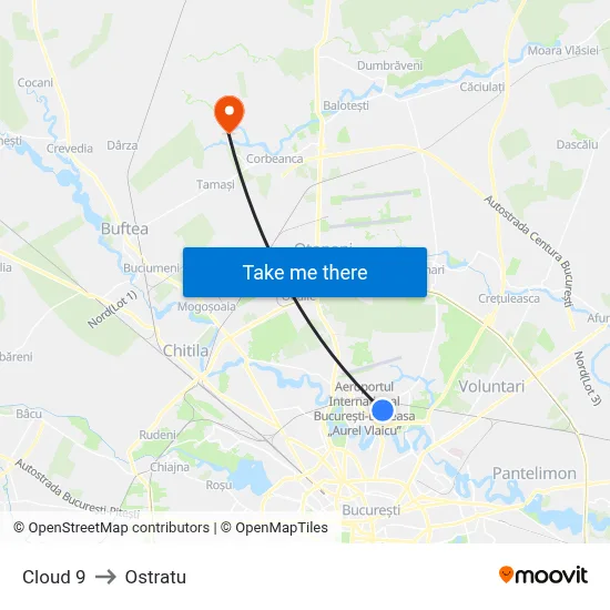 Cloud 9 to Ostratu map