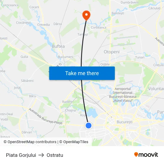 Piata Gorjului to Ostratu map