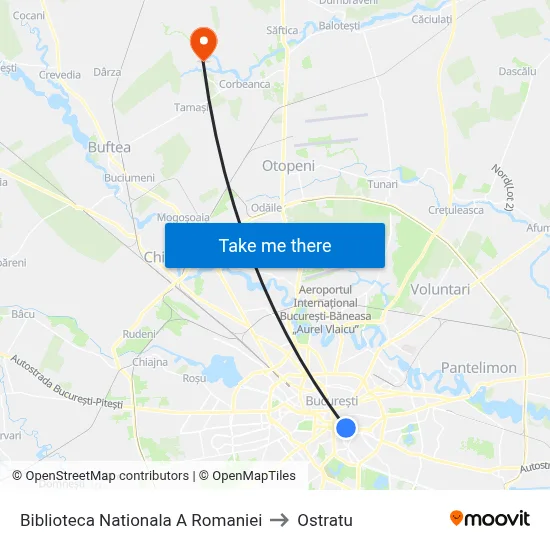 Biblioteca Nationala A Romaniei to Ostratu map