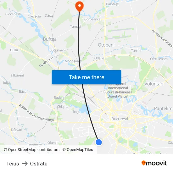 Teius to Ostratu map