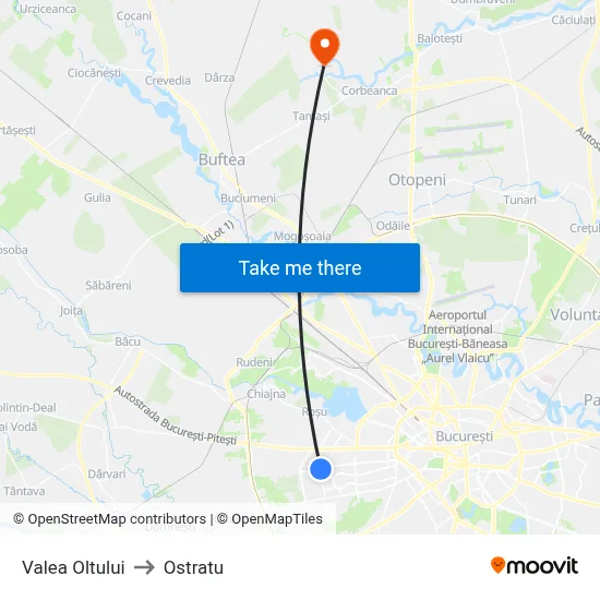 Valea Oltului to Ostratu map