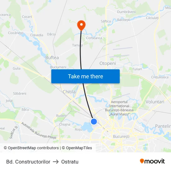 Bd. Constructorilor to Ostratu map