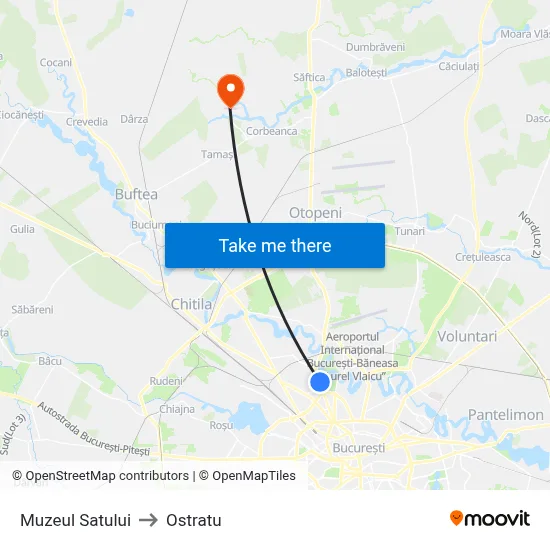 Muzeul Satului to Ostratu map