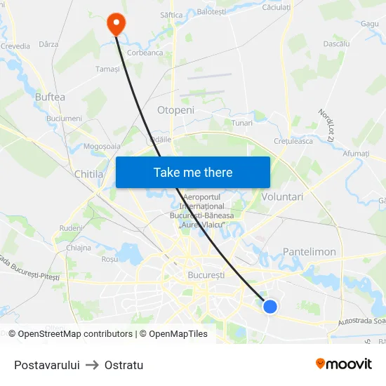 Postavarului to Ostratu map