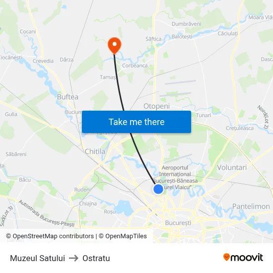 Muzeul Satului to Ostratu map