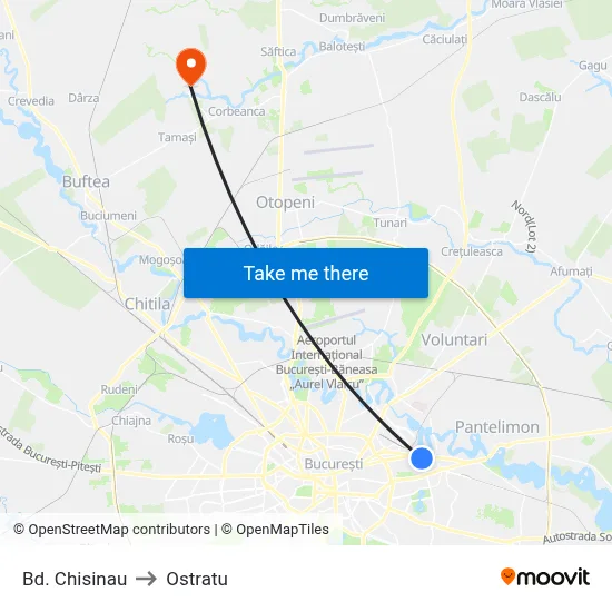 Bd. Chisinau to Ostratu map