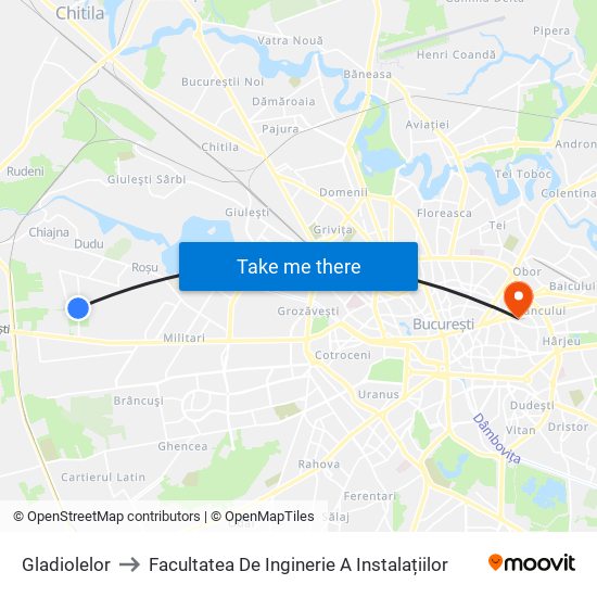 Gladiolelor to Facultatea De Inginerie A Instalațiilor map