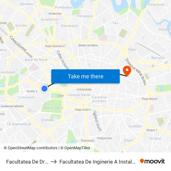 Facultatea De Drept to Facultatea De Inginerie A Instalațiilor map